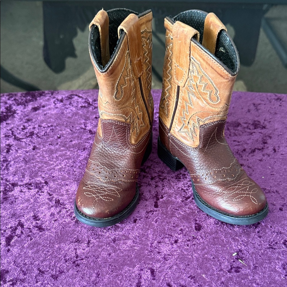 Infant Western Cowboy Boots - Brown and Tan 
Size 4.5 old west 1936 unisex